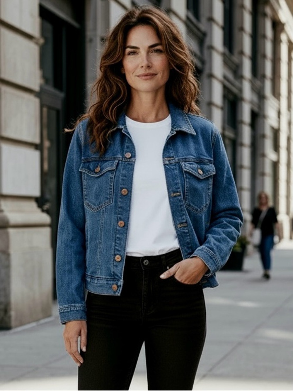J.Crew Classic Denim Trucker Jacket Size S Blue Medium Wash Stretch